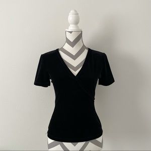 Wear Rampage Vintage Black Velvet Surplice top